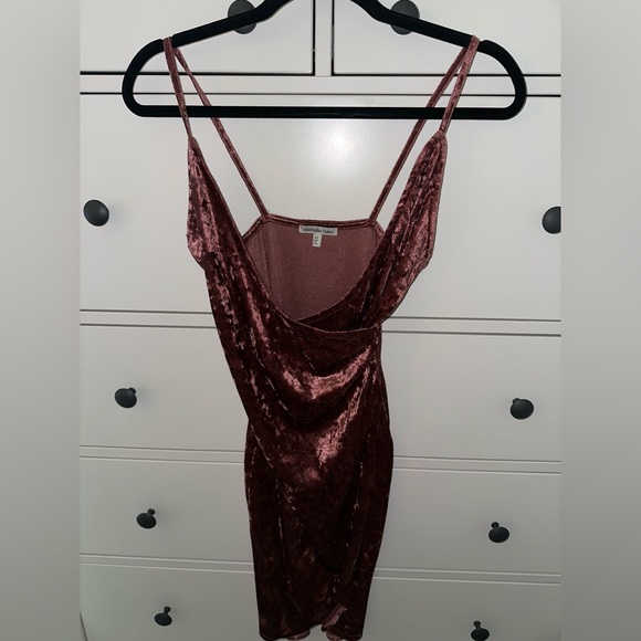 open lace back dress ASHLEYlauren 11857 Strapless Velvet Gown with Satin Overskirt main image 0